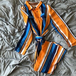 Women’s striped sheer long dress